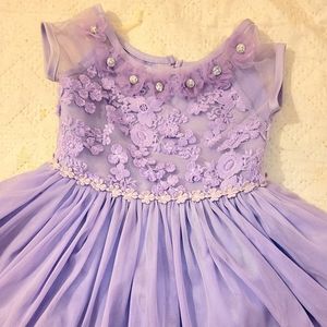 Girls Nannete Lapore Lavender floral fluffy dress